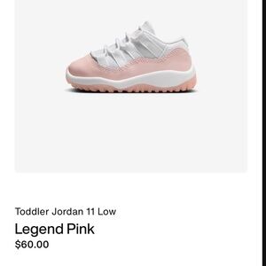Toddler Jordan 11 Retro Low White/ Legend Pink Sneakers